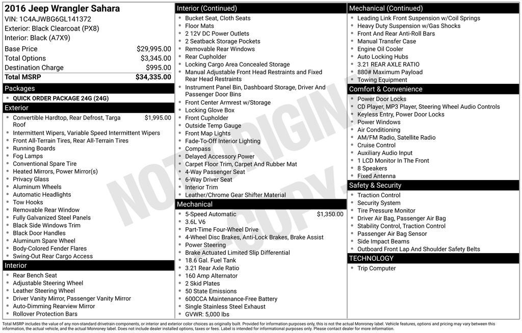 2016 Jeep Wrangler Sahara