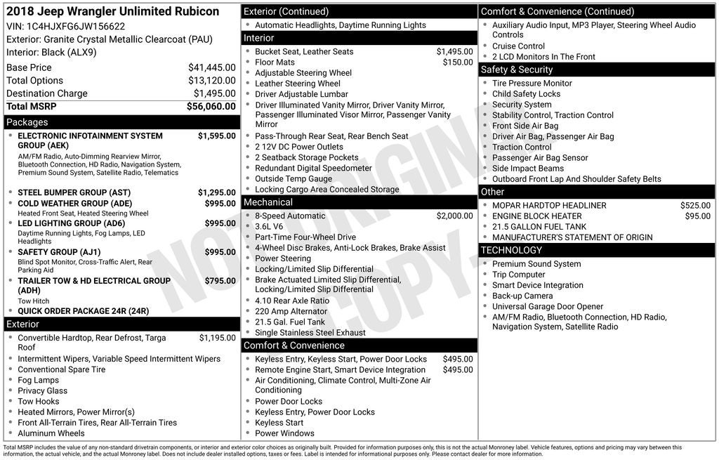 2018 Jeep Wrangler Unlimited Rubicon