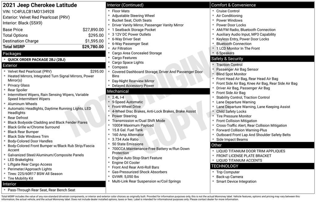 2021 Jeep Cherokee Latitude