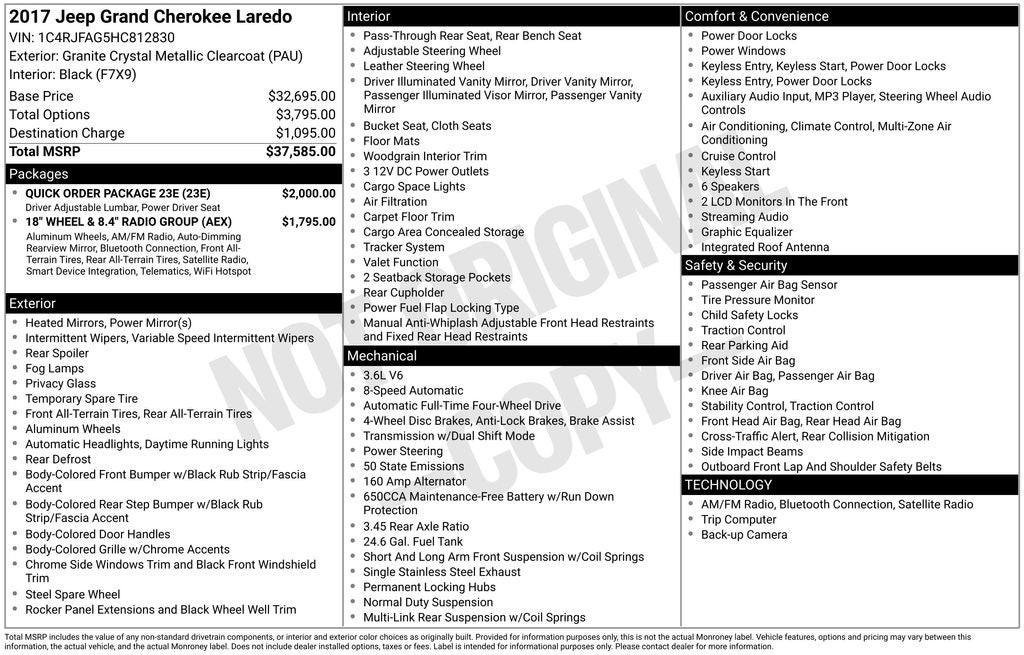 2017 Jeep Grand Cherokee Laredo