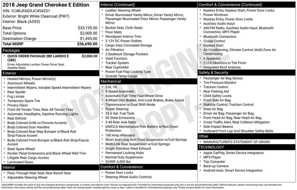 2018 Jeep Grand Cherokee Laredo E