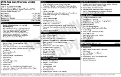 2026 Jeep Grand Cherokee Limited Reserve