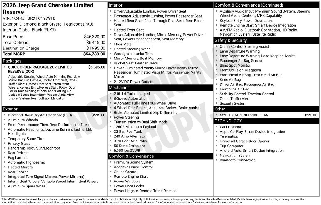 2026 Jeep Grand Cherokee Limited Reserve