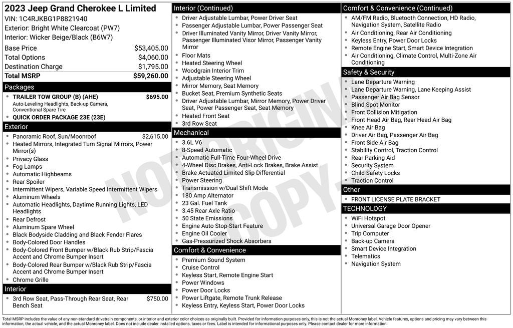 2023 Jeep Grand Cherokee L Limited 4x4