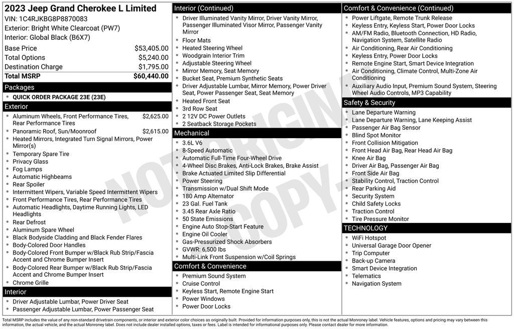 2023 Jeep Grand Cherokee L Limited 4x4
