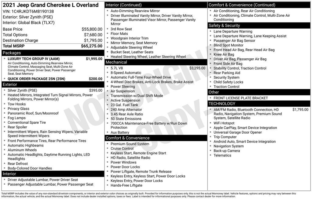2021 Jeep Grand Cherokee L Overland