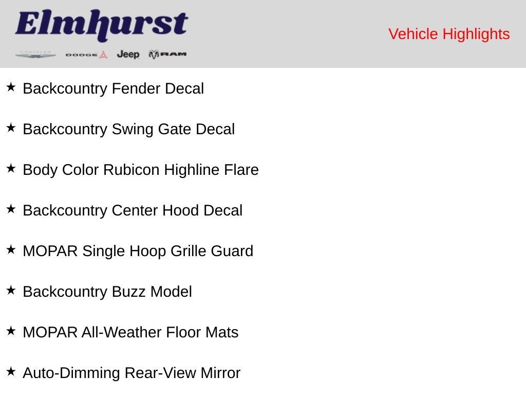 2025 Jeep Wrangler Backcountry