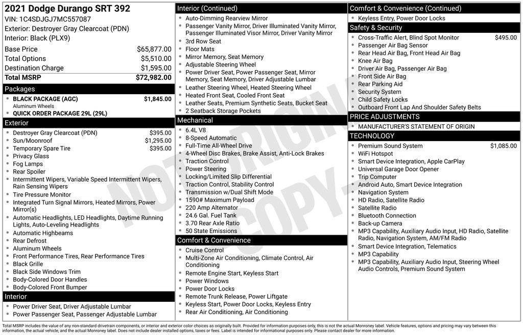 2021 Dodge Durango SRT 392 AWD