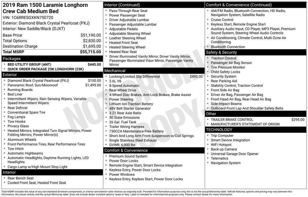 2019 RAM 1500 Laramie Longhorn