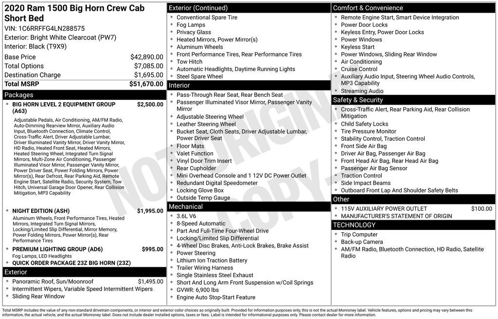 2020 RAM 1500 Big Horn/Lone Star