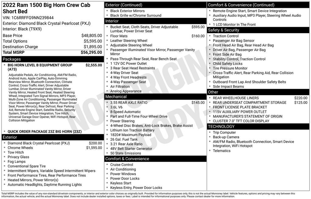 2022 RAM 1500 Big Horn/Lone Star