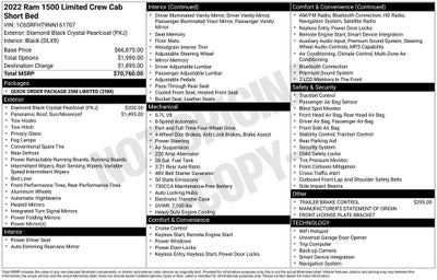 2022 RAM 1500 Limited Crew Cab 4x4 5'7' Box