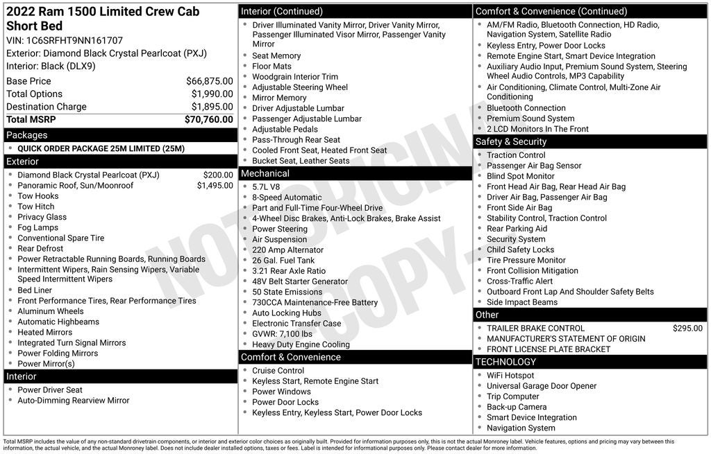 2022 RAM 1500 Limited Crew Cab 4x4 5'7' Box