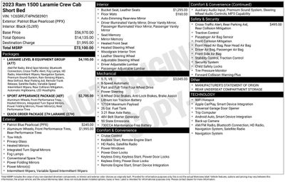 2023 RAM 1500 Laramie Crew Cab 4x4 5'7' Box