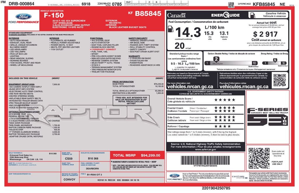 2019 Ford F-150 Raptor