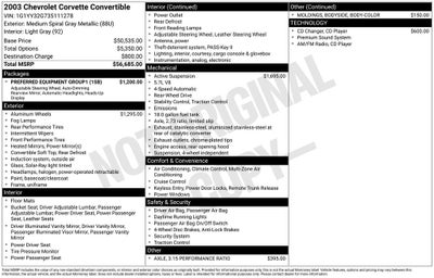 2003 Chevrolet Corvette Base