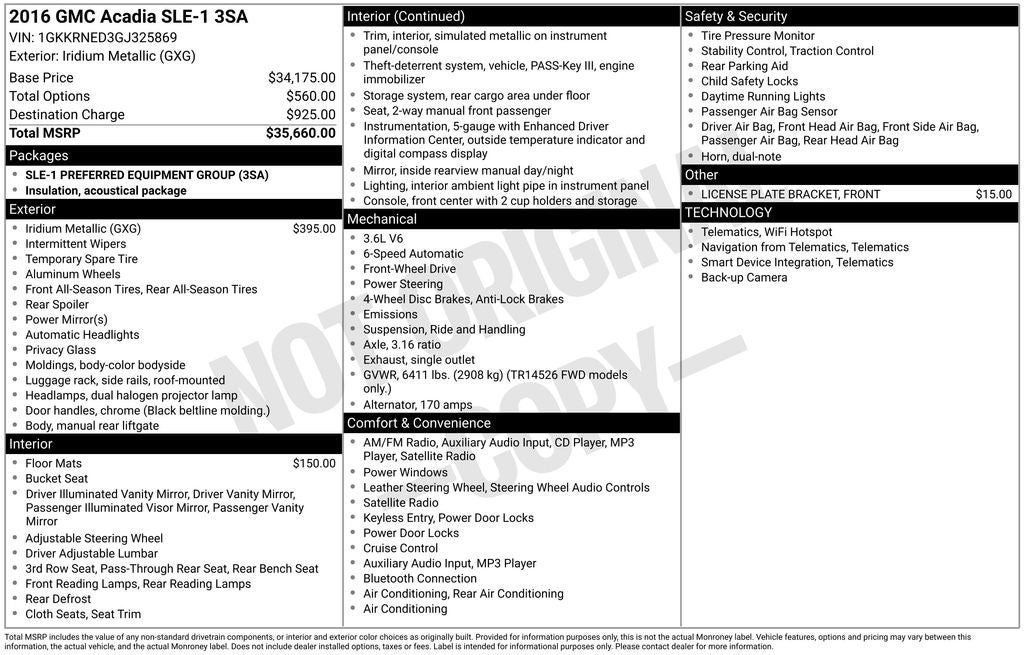2016 GMC Acadia SLE-1