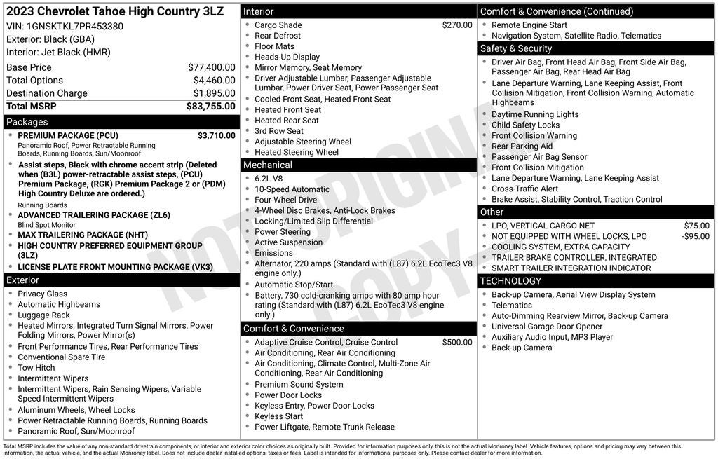 2023 Chevrolet Tahoe 4WD High Country