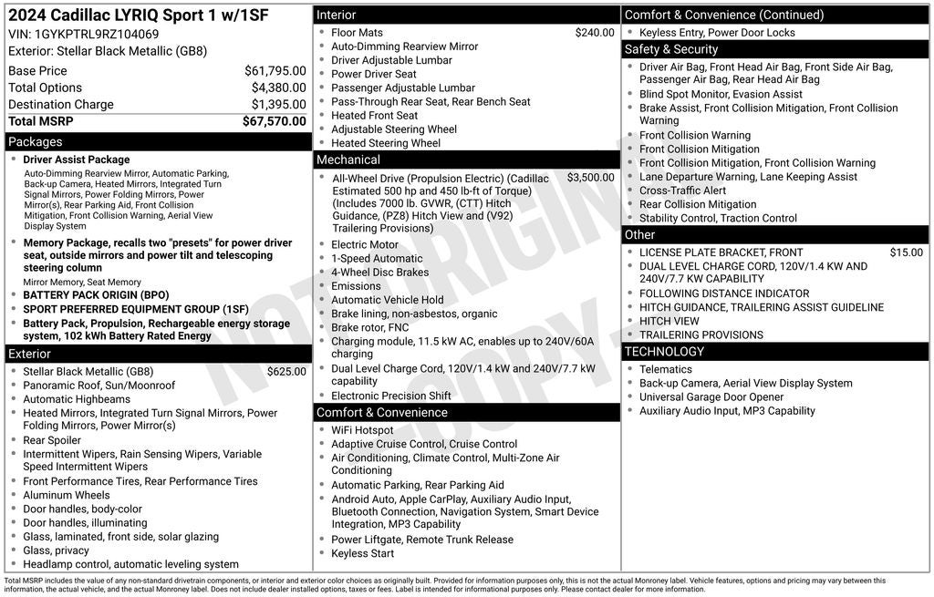 2024 Cadillac LYRIQ Sport
