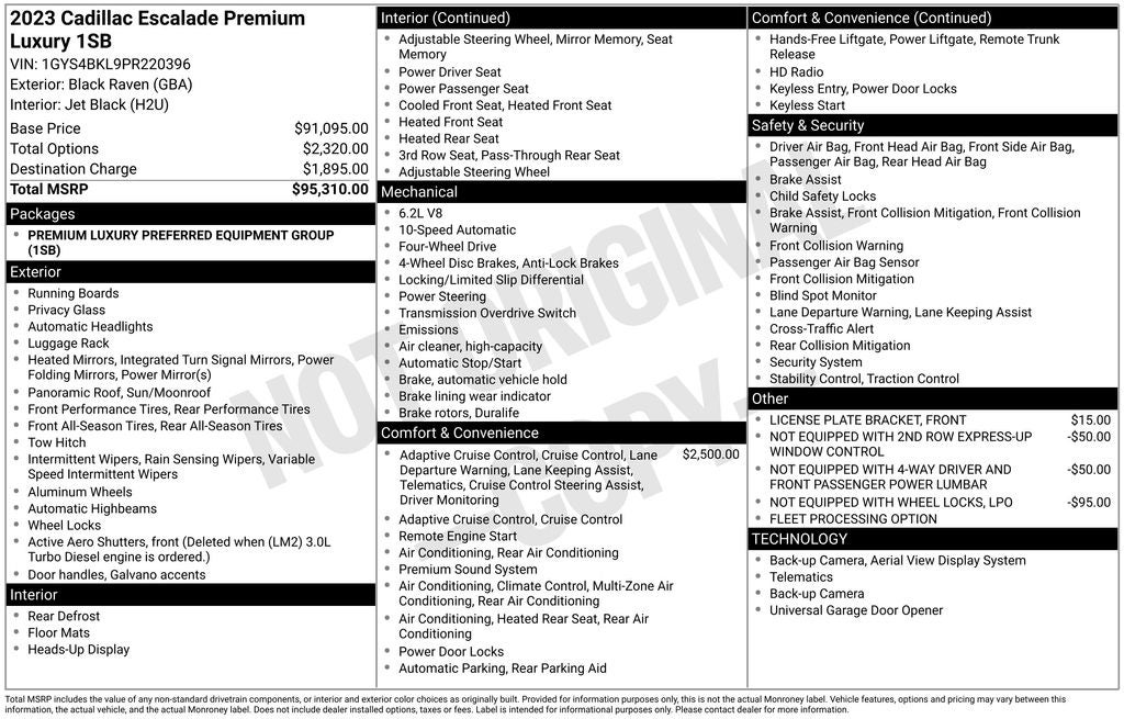 2023 Cadillac Escalade Premium Luxury