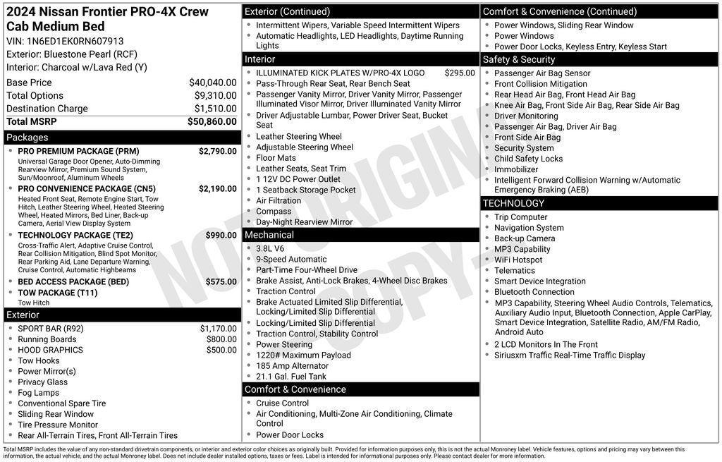 2024 Nissan Frontier Crew Cab PRO-4X 4x4