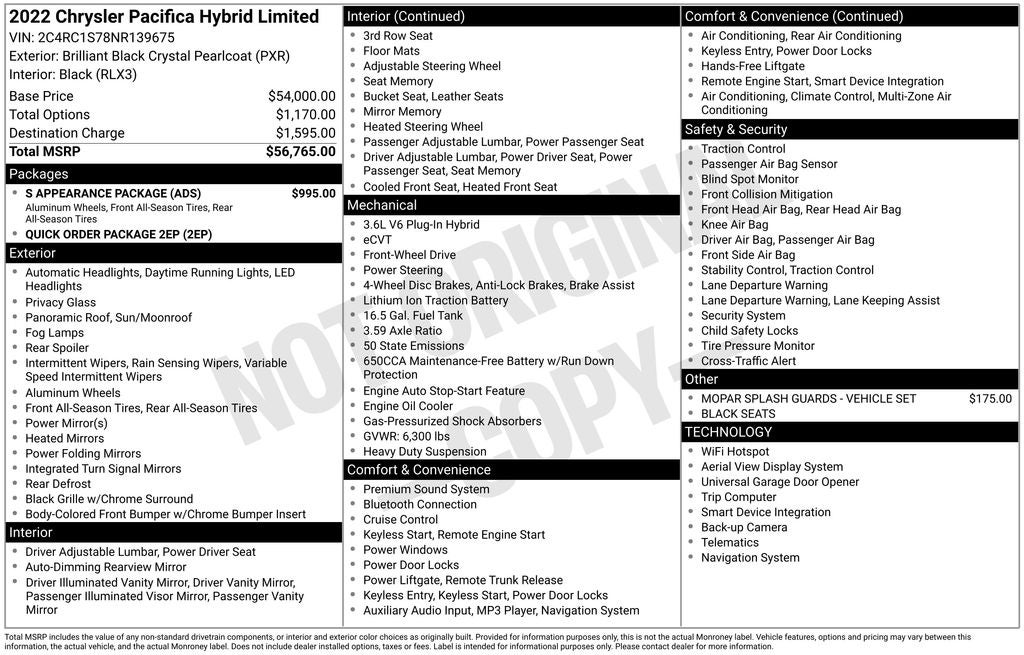 2022 Chrysler Pacifica Hybrid Limited