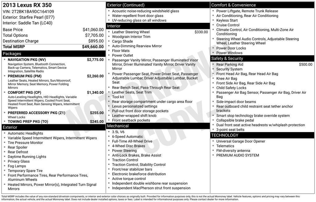 2013 Lexus RX 350 350