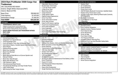 2024 RAM ProMaster Cargo Van High Roof