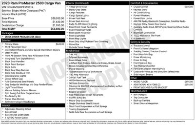 2023 RAM ProMaster 2500 High Roof 159 WB