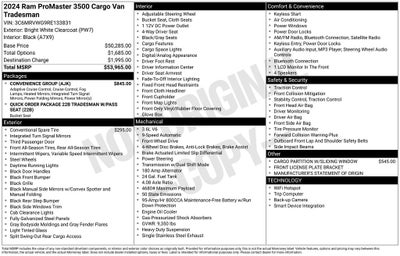 2024 RAM ProMaster Cargo Van Base 136 WB