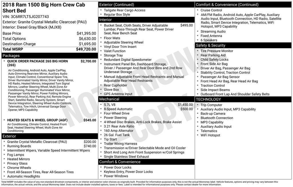 2018 RAM 1500 Big Horn