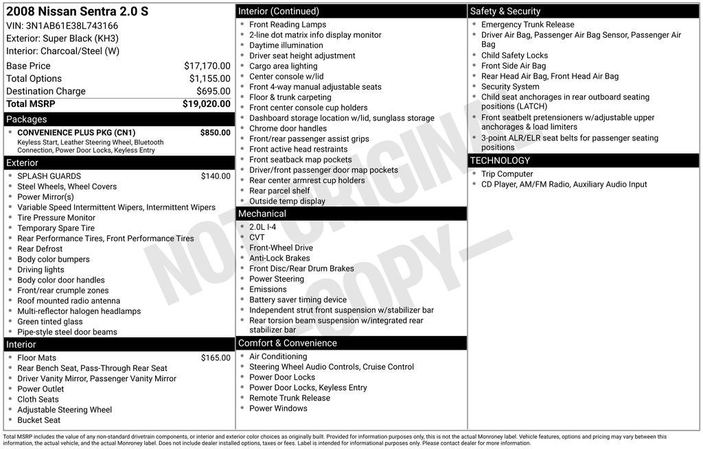 2008 Nissan Sentra 2.0 S