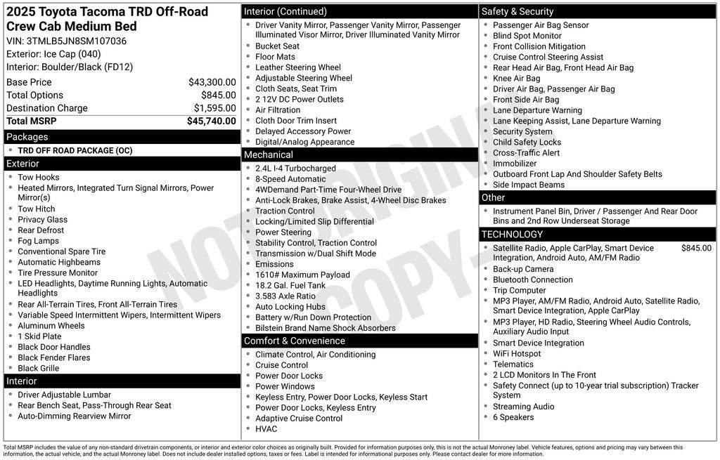2025 Toyota Tacoma Base