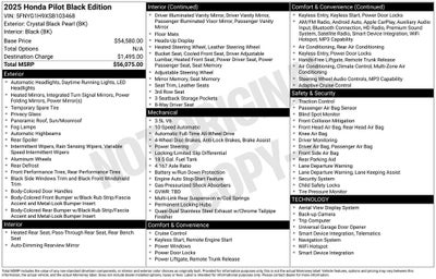 2025 Honda Pilot Black Edition