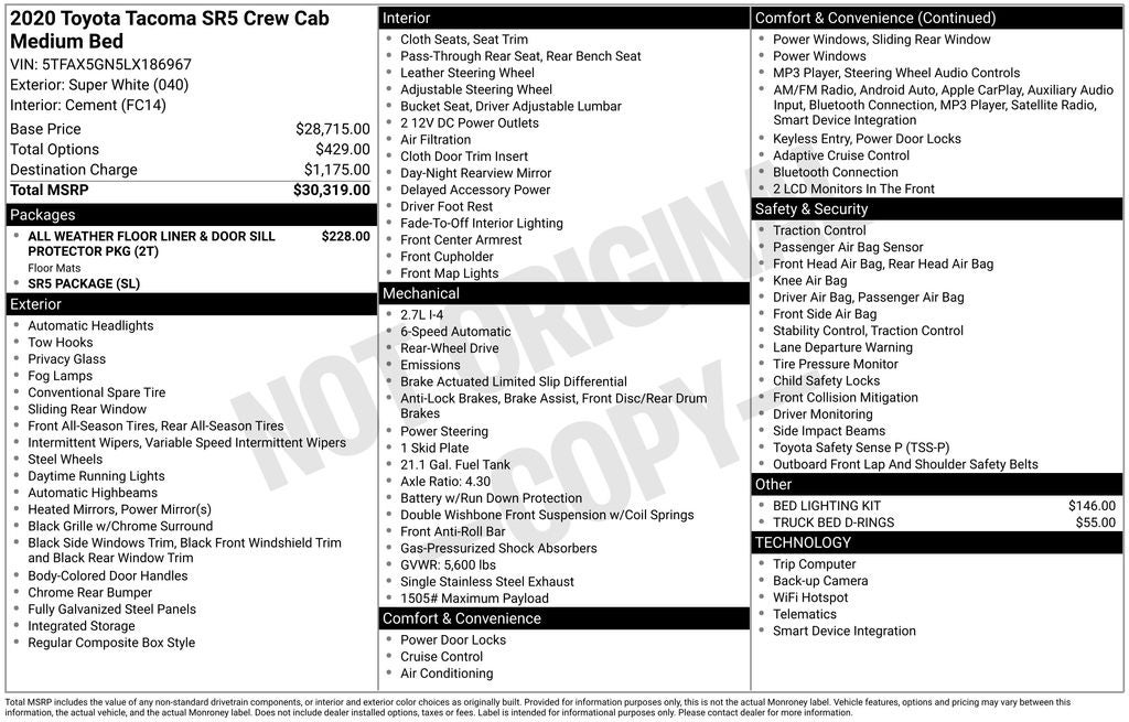2020 Toyota Tacoma SR5