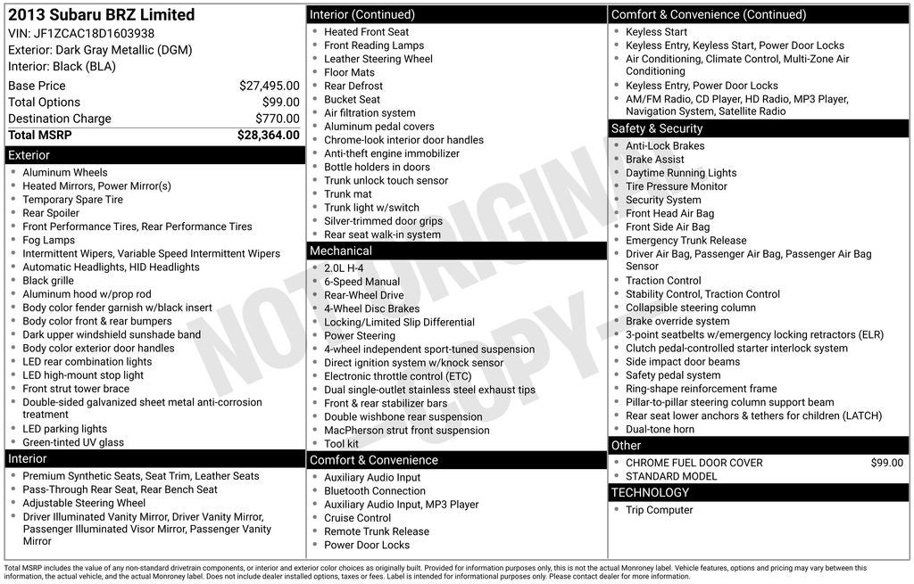2013 Subaru BRZ Limited