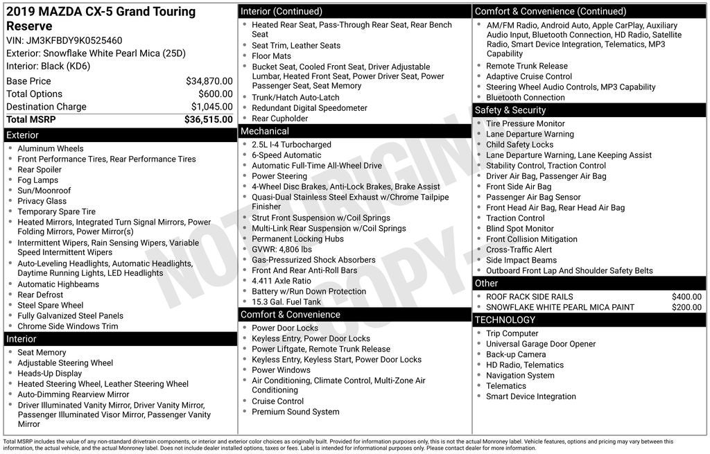 2019 Mazda Mazda CX-5 Grand Touring Reserve