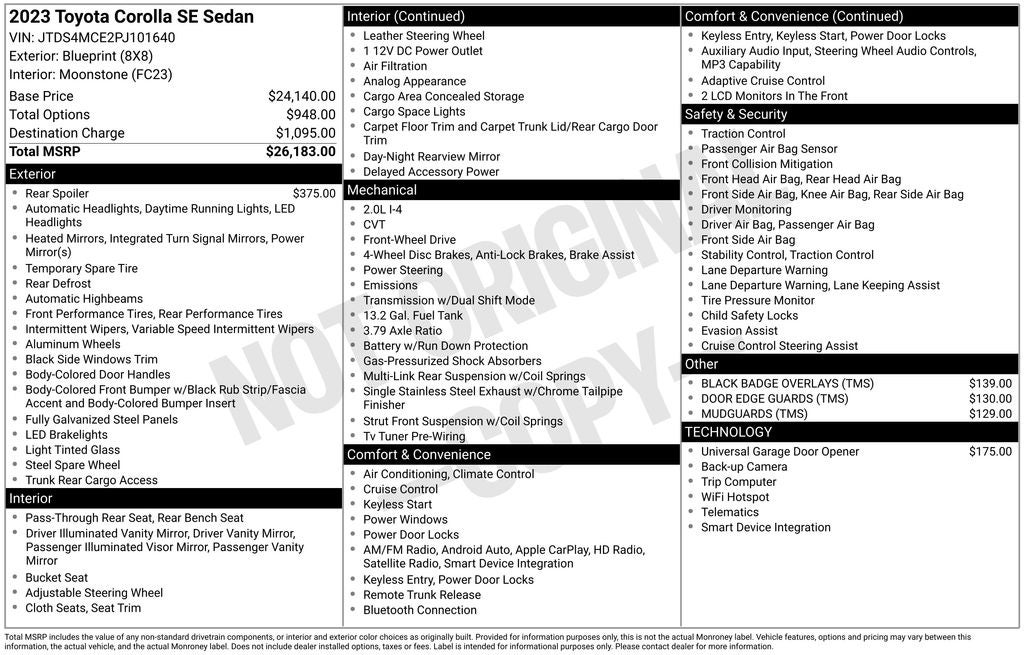 2023 Toyota Corolla SE