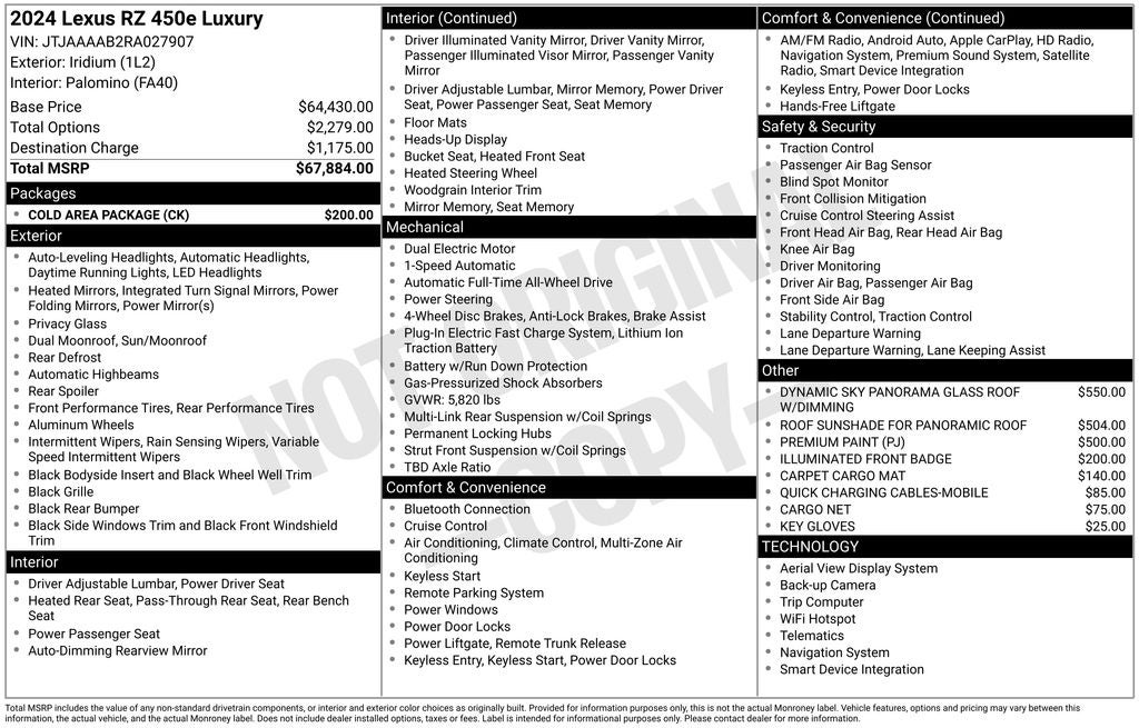 2024 Lexus RZ 450e 450e Luxury
