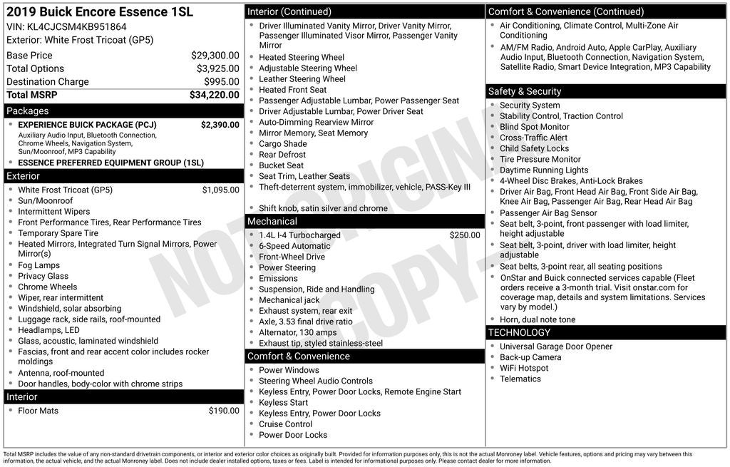 2019 Buick Encore Essence