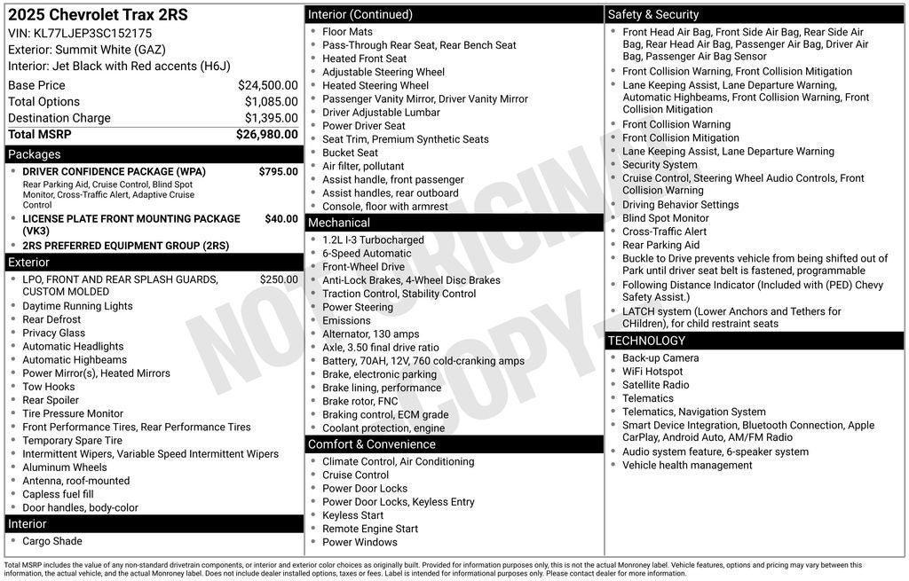 2025 Chevrolet Trax 2RS
