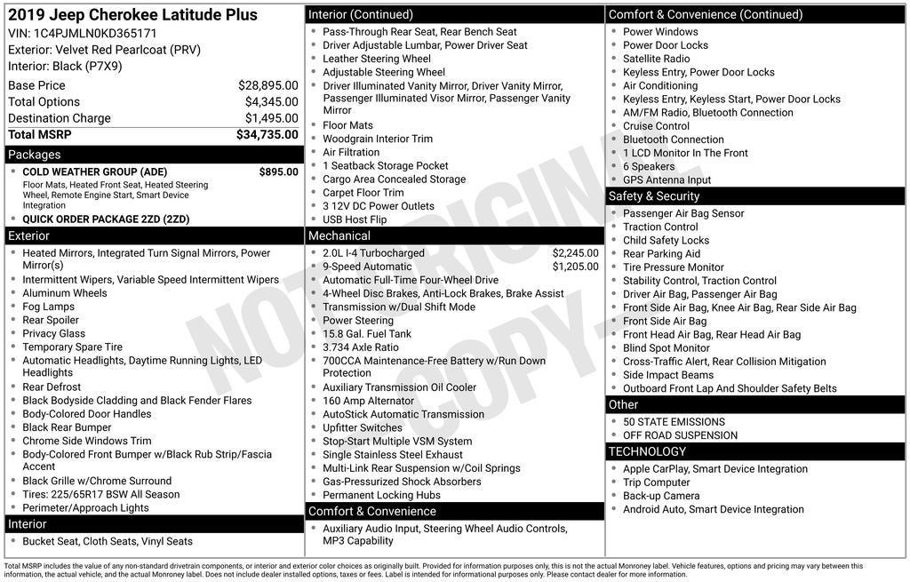 2019 Jeep Cherokee Latitude Plus