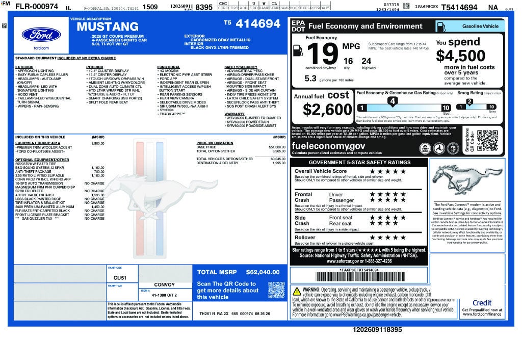 2026 Ford Mustang GT Premium