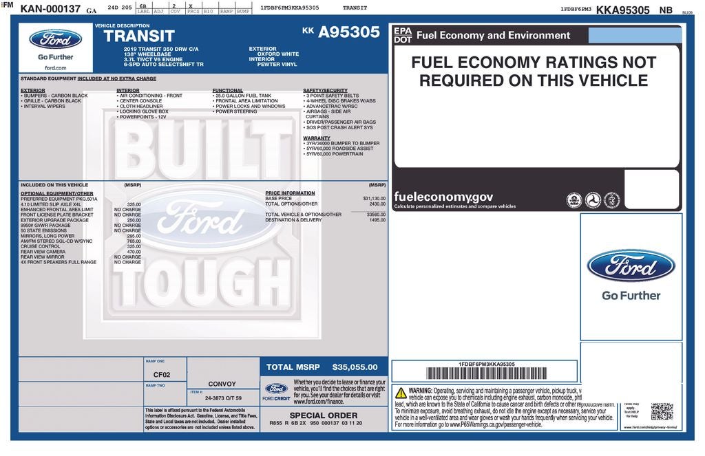 2019 Ford Transit-350 Base 138 WB