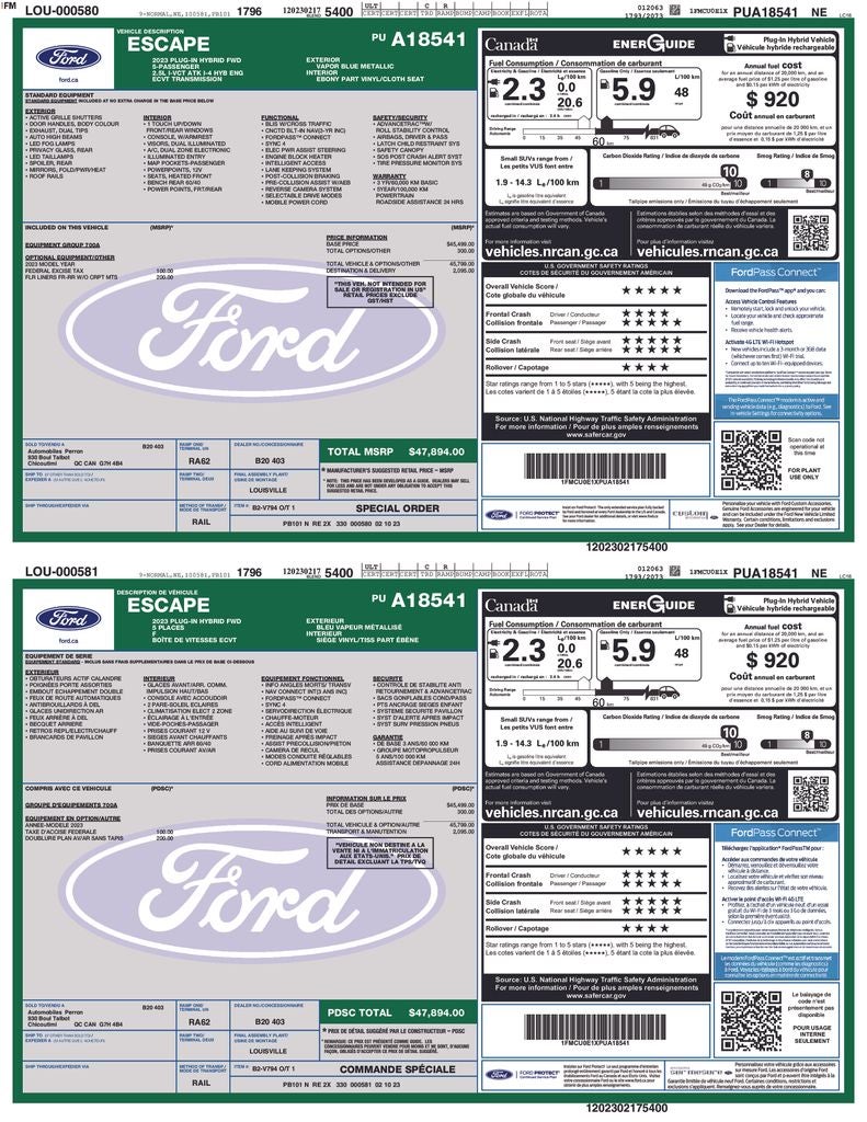 2023 Ford Escape Plug-In Hybrid Base