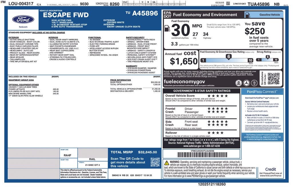2026 Ford Escape Active
