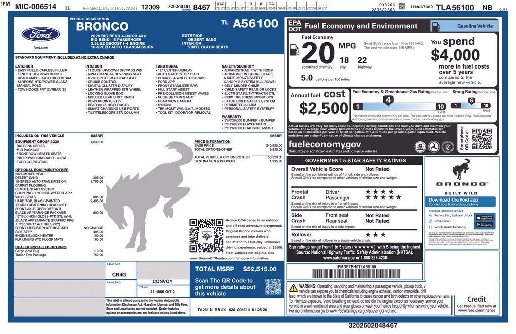 2026 Ford Bronco Big Bend