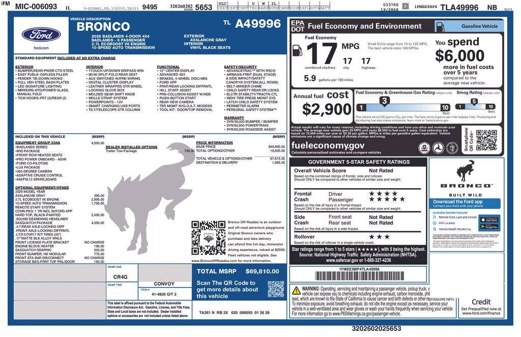 2026 Ford Bronco Badlands