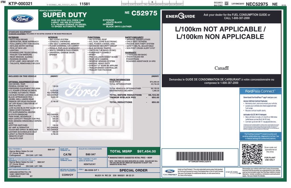 2022 Ford F-250SD Lariat Tremor