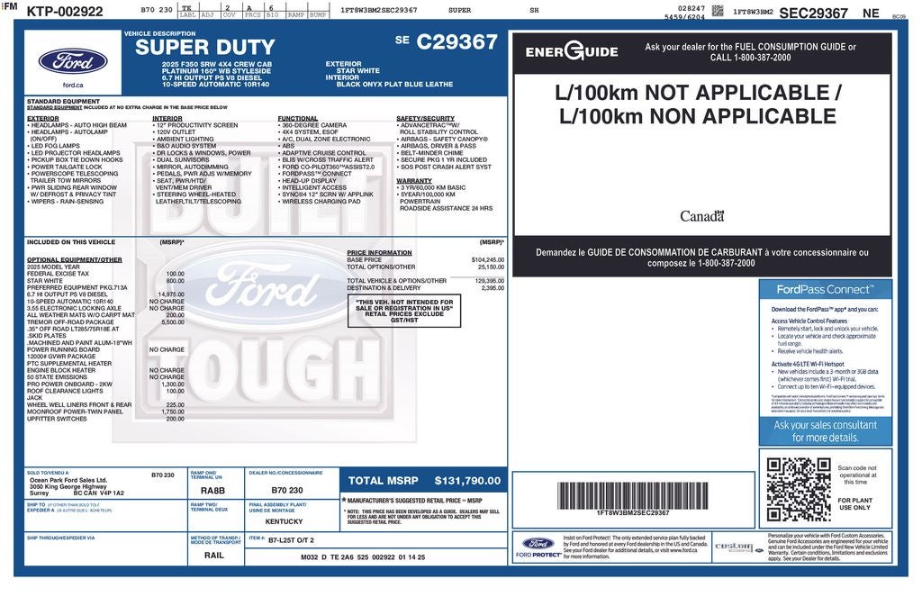 2025 Ford F-350SD Platinum